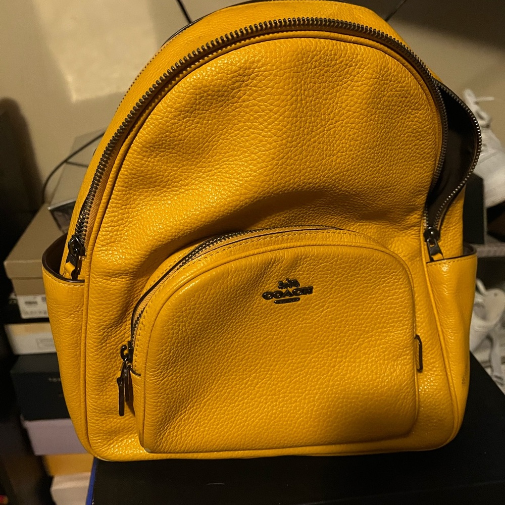 Coach Vibrant Yellow Men's Leather Backpack